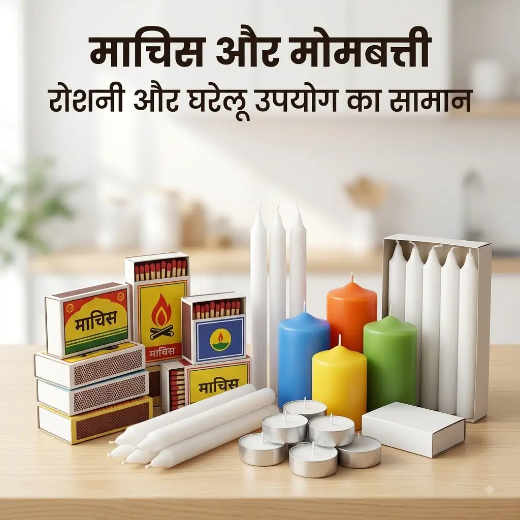 Matchboxes & Candles माचिस और मोमबत्तियाँ