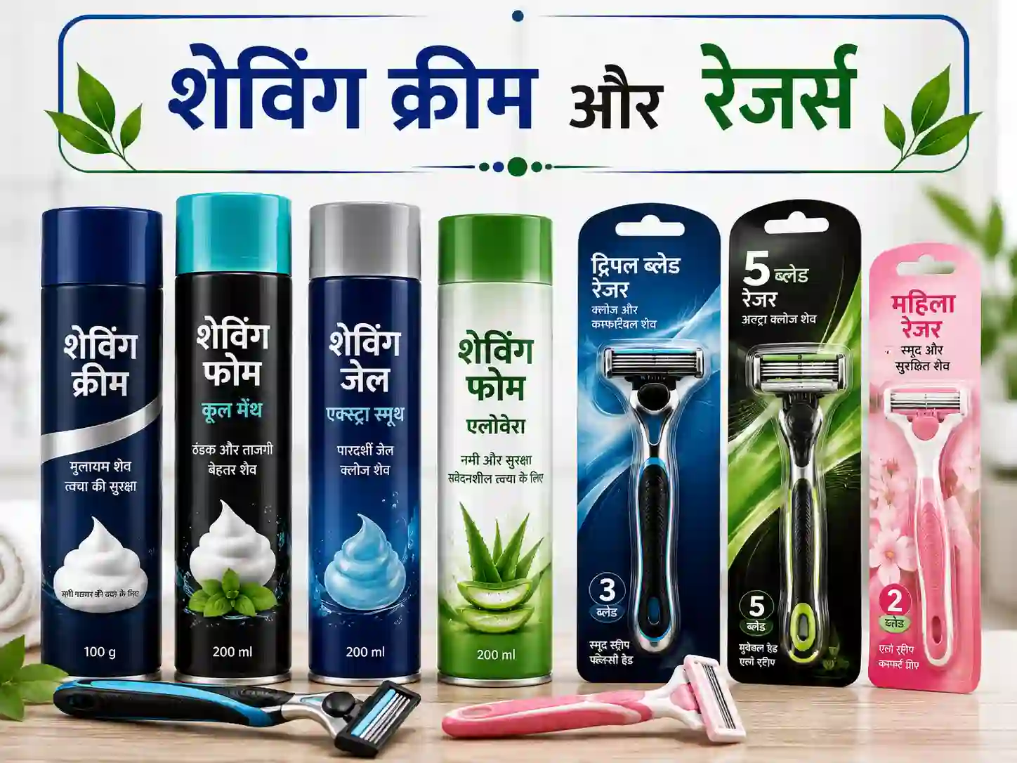 Shaving Cream & Razors शेविंग क्रीम और रेज़र